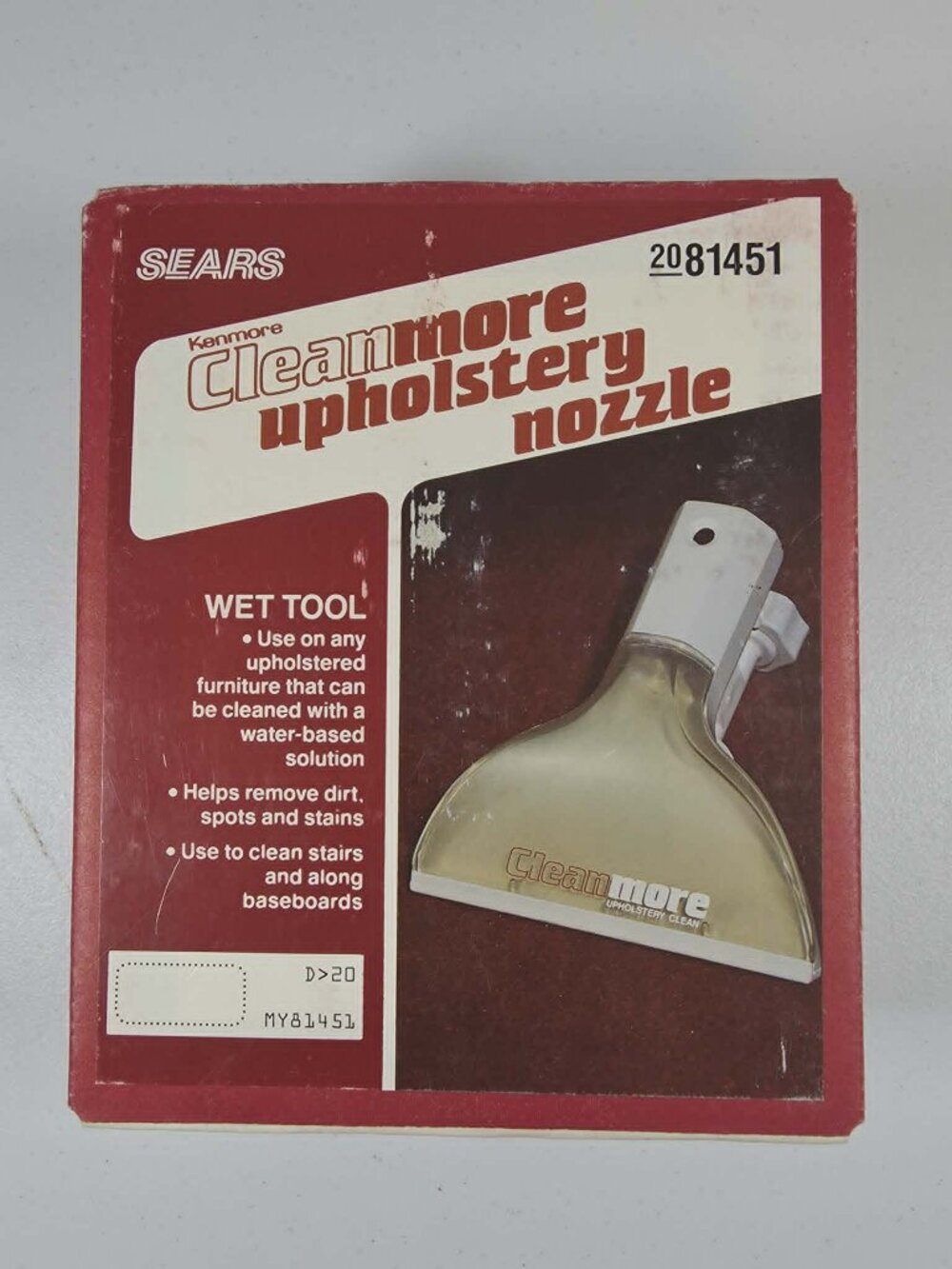 SEARS KENMORE CLEANMORE UPHOLSTERY NOZZLE WET TOOL 81451 NEW SEALED BOX